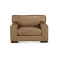 thumbnail image 2 of Benjara Aida 51 Inch Accent Chair, Oversized Attached Back, Plush Brown Leather, 2 of 5