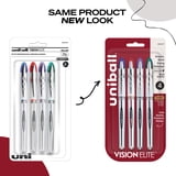 uniball Vision Elite Rollerball Pens with 0.5mm Micro Point Pen Tips, Red, 12 Count - Uni-Super ink is smooth, vivid and protects against water, fading and fraud