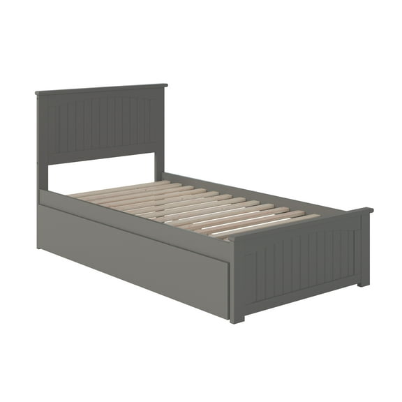 AFI Nantucket Twin-XL Platform Bed with Matching Footboard and Twin-XL Trundle, Grey