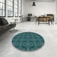 thumbnail image 4 of Ahgly Company Machine Washable Indoor Rectangle Transitional Deep Teal Green Area Rugs, 5' x 7', 4 of 7