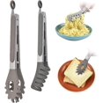 thumbnail image 1 of Pasta Tongs, 2PCS BBQ Tongs Set, Heat Resistant Temperature Stainless Steel Spaghetti Spoon Server Spoon Serving for Kitchen Cooking Tools (Gray), 1 of 5