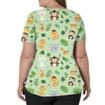 thumbnail image 4 of Scrubs Women, V Neck Short Sleeve Scrubs Uniform Top-Cute Cartoon Print, Comfortable Stretchy Scrubs With Pockets Mens Pants Casual Tops For Women Plus Size Tunic Tops (M, Light Green) ZMTing, 4 of 5