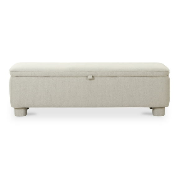 Moe's Home Collection Ichigo Storage Bench Light Grey Fabric