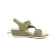 thumbnail image 2 of BLISSFUL STEP Women's Ankle Elastic Strap Wedge Heel Sandals Green 6, 2 of 5