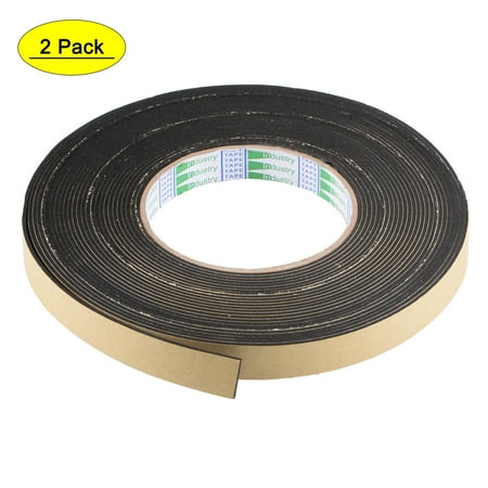 

Uxcell 0.6x 0.06x32.8ft Self Adhesive Sealing Foam Tape for Window Door Insulation EVA Black 2pcs
