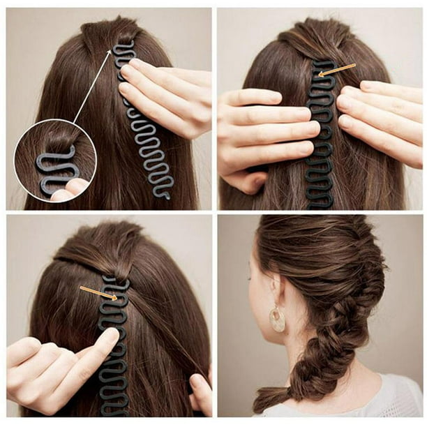 Braided hair pieces top bun