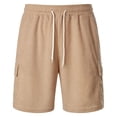 thumbnail image 7 of Men's 7" Corduroy Cargo Shorts Casual Lightweight Shorts with 5 Pockets, Drawstring Waist Relaxed Fit for Summer Beach Brown XL, 7 of 7