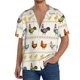 thumbnail image 1 of Balery Funny Chicken Camisa Casual de Manga Corta con Botones para Hombre, Texturizada, Estilo Cubano, para Playa, Verano-Medium, 1 of 5