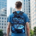 thumbnail image 3 of HUIACONG Blue Lightning Dinosaur School Backpack for Boys Kids Ages 6-18 Ergonomic Padded Straps Large Capacity Water Resistant Durable Bookbag for Elementary Middle High School Use, 3 of 7