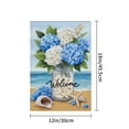 thumbnail image 4 of AMHNF Welcome Beach Theme Hydrangea Flowers Seashells Linen Garden Flag for Spring Summer Home Outdoor Garden Yard Door Decor 12x18 inch, 4 of 5