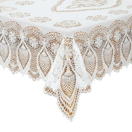 

Miles Kimball White Vinyl Lace Tablecloth - 54 X 72 Oblong