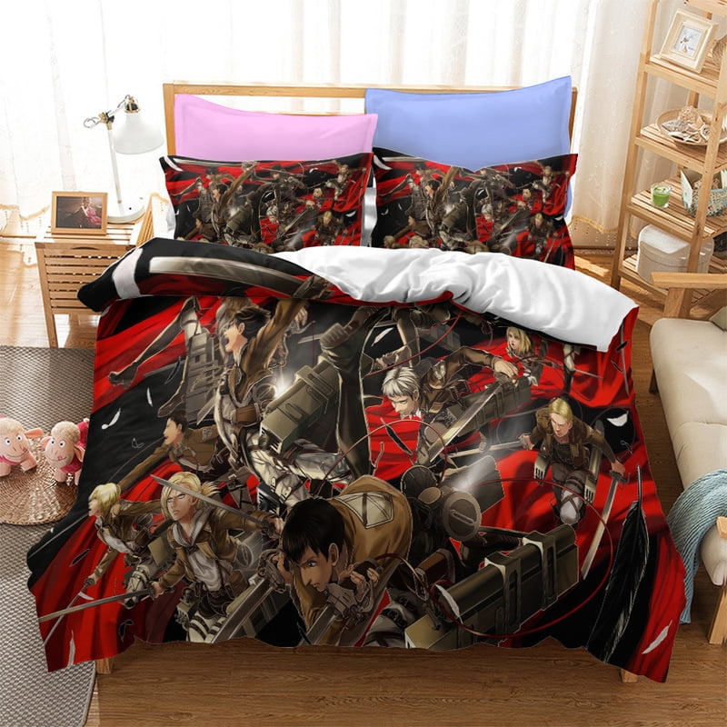 3D Attack On Titan 17 Japan Anime Bed Pillowcases Quilt Duvet Cover Single