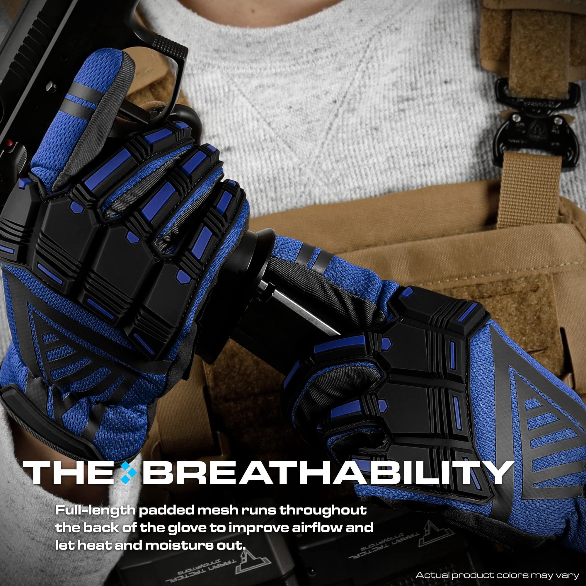 Glove Station Impulse Guard Small, Blue PU Leather Men's Motorcycle Gloves