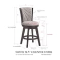 thumbnail image 3 of Room Designs Set of 2 Swivel Stools Grey/Dark Brown Contemporary Round, 3 of 3