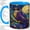 Blue, variant on Stained Glass Owl Accent Mug, 11oz Ceramic Coffee Cup for Bird Lovers
