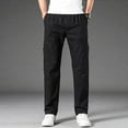 thumbnail image 4 of GuangCheng Mens Straight Fit Cargo Pants Blended Comfortable Multi Pocket Elastic Waist Durable Loose Casual Work Trousers,Size:2XL, 4 of 6