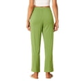 thumbnail image 3 of INSPIRE CHIC Women's Cotton Pajama Bottom Elastic Waist Loose Lounge Pants with Pockets Sweatpants  L Light Green, 3 of 6