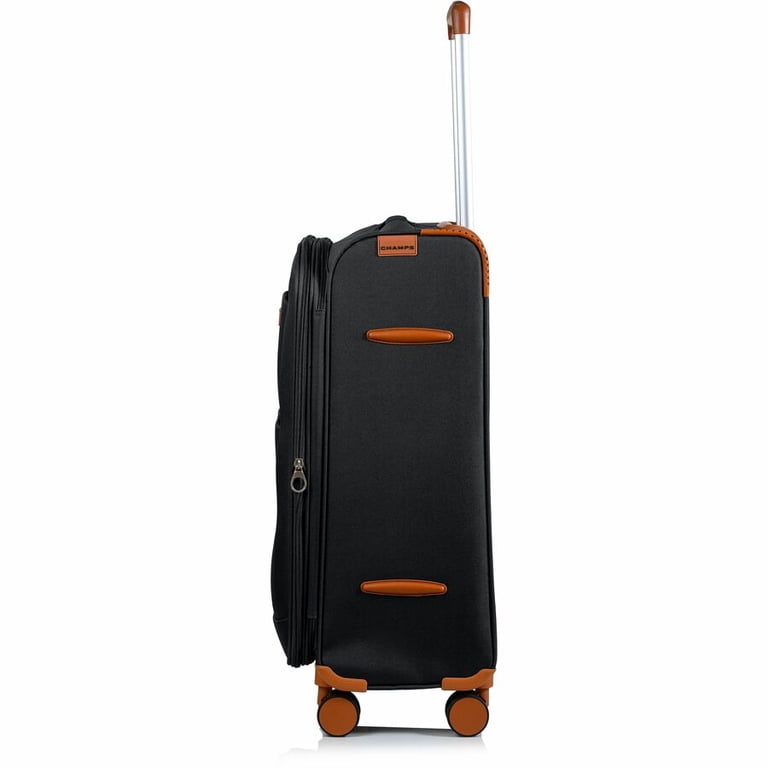 Champs Classic 3-Piece Softside Luggage Set Black with Spinner