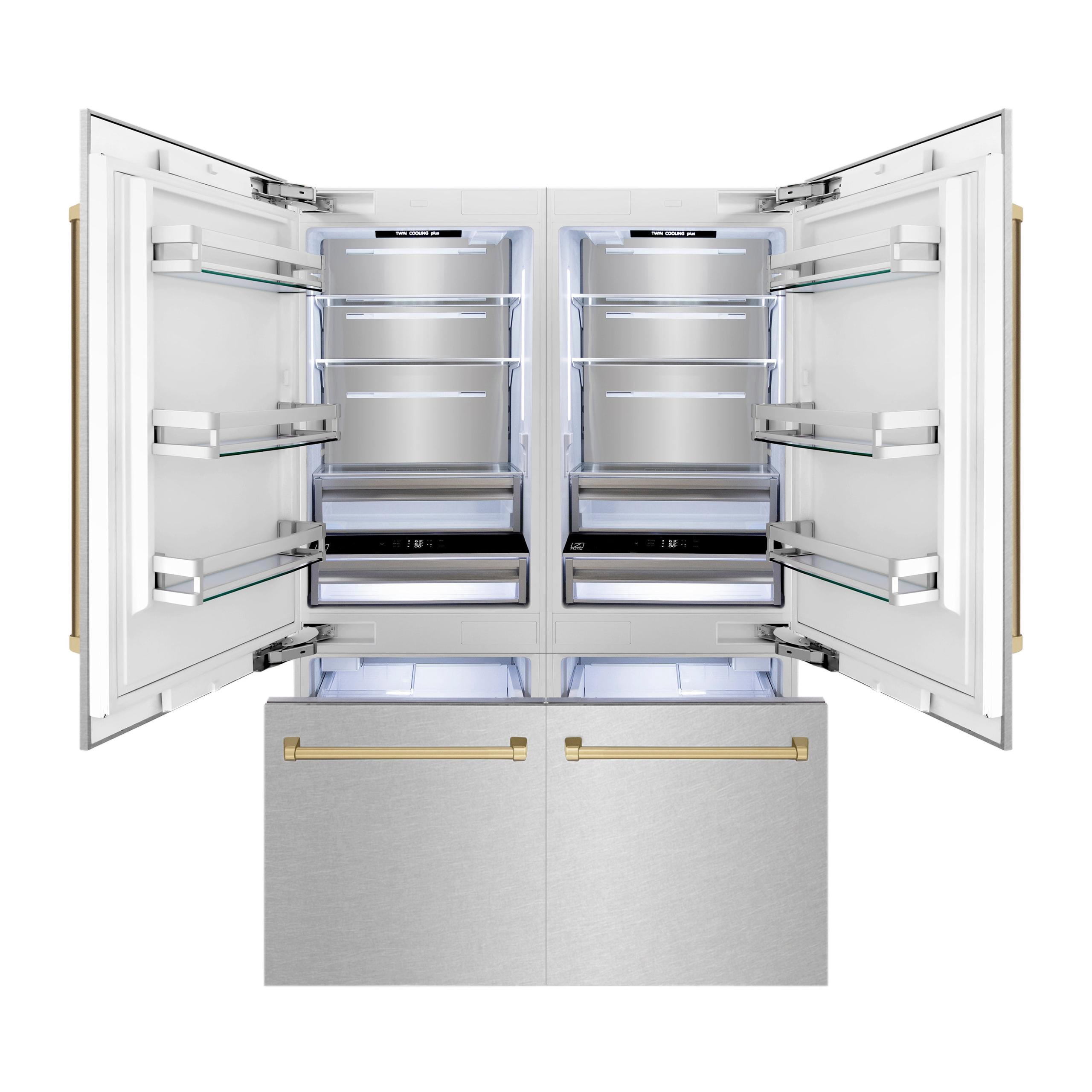 ZLINE KITCHEN AND BATH RBIVZSN60CB french door built in refrigerator