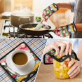 thumbnail image 4 of Pioneer Flower Kitchen Oven Mitt and Pot Holder Sets 4 Pcs for Baking, Cooking and Grilling, Heat Resistant Up To 392 °F, 4 of 7