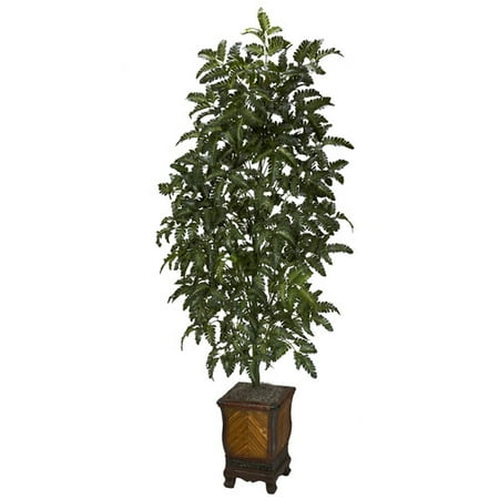 Bracken Fern with Decorative Vase Silk Plant