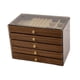 thumbnail image 3 of Joyero de madera con forro suave, apilable, de escritorio, multicapa, multiusos, transparente 5 capas, 3 of 9
