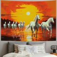 thumbnail image 2 of Fenyluxe Sunset Rainbow Horse Print Tapestry Wall Hanging Short Plush Fabric Home Decoration Dorm Beach Shawl 40x30inch, 2 of 6