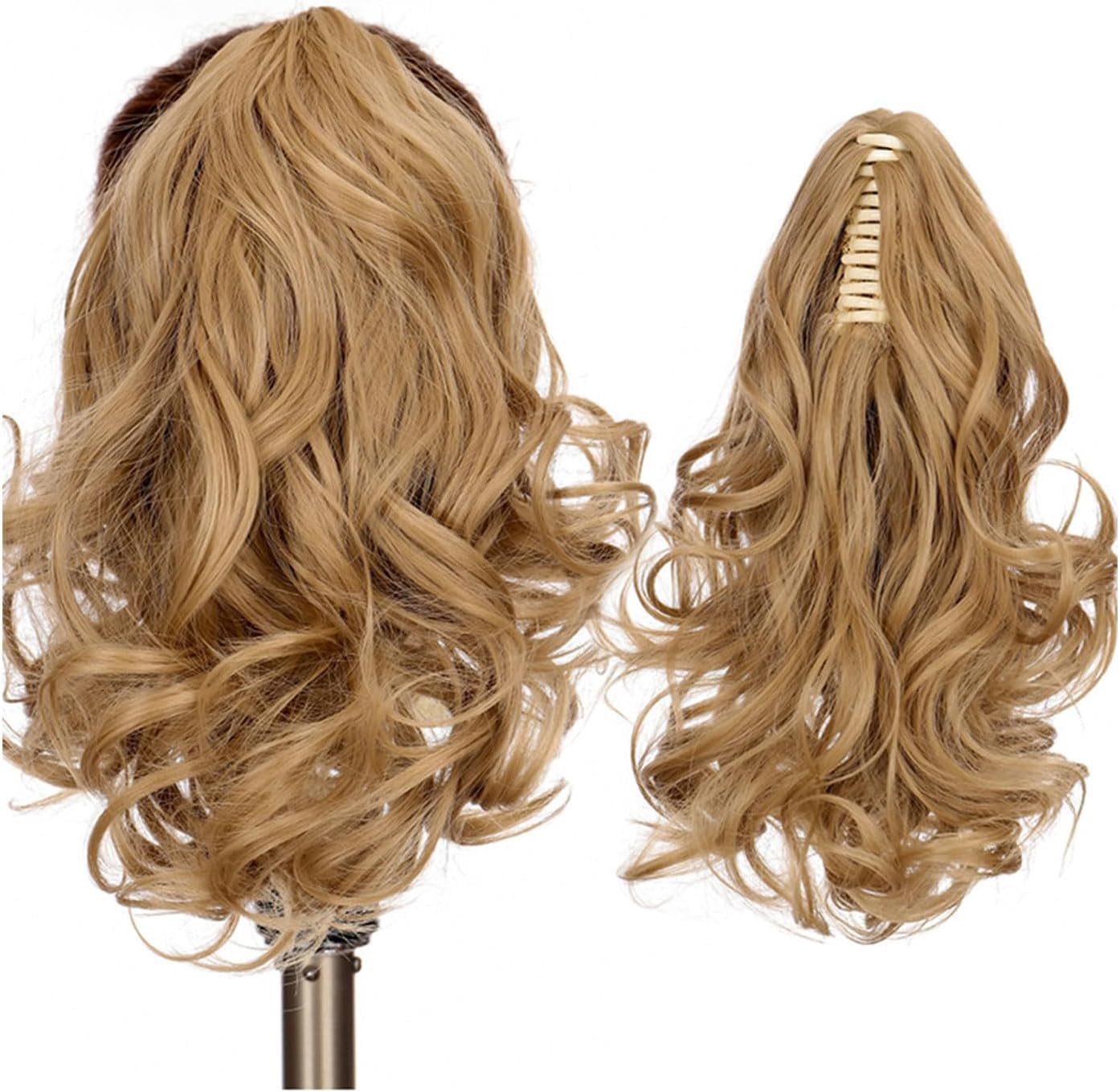 Aorsher Claw Clip in Ponytail Extension, 12 Inch Short Ponytail Hair Exntesions Curly Pony Tails Thick Hairpiece for Women Daily Use
