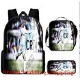 thumbnail image 1 of Conjunto de mochila infantil de 3 piezas con diseños de jugadores de fútbol para el colegio., 1 of 5