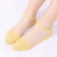 thumbnail image 2 of HNMKIU Women's Ballet Flat Socks with Elegant Lace Trim and Solid Color Design for Comfortable Wear Yellow,One Size, 2 of 4