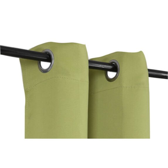 (K54) Lime Green 1 Panel Silver Grommets Kitchen Tier Window Curtain 3 Layered Thermal Heavy Thick Insulated Blackout Drape Treatment Size 30" Wide X 54" Length