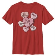 Boy's Star Wars: The Mandalorian The Child TooCute Candy Hearts Graphic Tee Red X Small