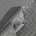 thumbnail image 5 of JML Quilt Set Queen Size, Soft Microfiber Coverlet Set With 2 Shams,Grey Weave, 3 Piece, 5 of 6