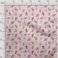 thumbnail image 3 of oneOone Viscose Chiffon Red Fabric Text Craft Projects Decor Fabric Printed By The Yard 42 Inch Wide, 3 of 5