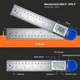 thumbnail image 2 of Digital Angle Protractor, Stainless Steel Angle Ruler for Carpenter and Bevel, 360° Measuring Range, Steel Ruler for Woodworking for DIY, Crafts and H, 2 of 5