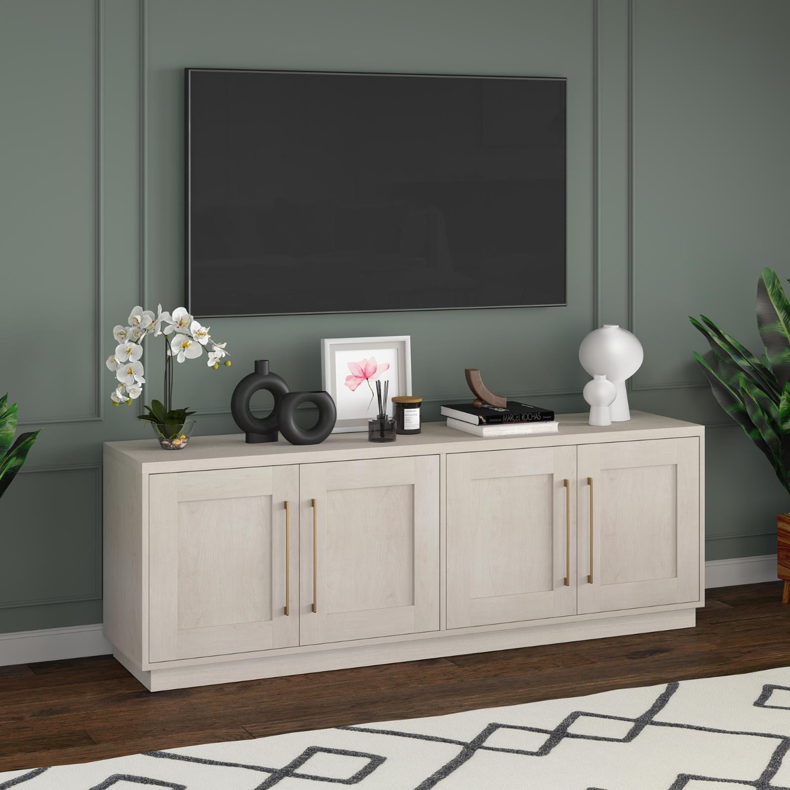 Evelyn&Zoe Tillman Rectangular TV Stand for TV's up to 75", Alder White
