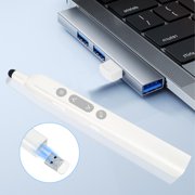 Extendable Presentation Clicker, Page Turner Pen, Laser Pointer & Capacitive Touch, Wireless Presenter for Whiteboard, Smart Board, and Projector - Presentation Clicker for Teachers & Office