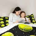 thumbnail image 5 of Manfei Tennis Bedding Comforter Set,Ball Game Theme Twin Comforter Sets,Sequin Print Bedding Set,Lightweight Room Decor Reversible,2-Piece, 5 of 8