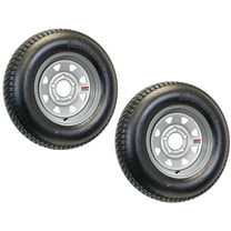 eCustomrim 2-Pack Radial Trailer Tire and Rim ST185/80R13 Load C 13x4.5 5-4.5 Silver Wheel