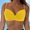 Yellow, variant on Women Back Stainless Steel Hooks Swimwear Tops Underwire Full Coverage Bikini Top Push Up Swim Crop Top Tie Back Bathing Suit Tops