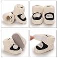 thumbnail image 7 of Otqutp Baby Flat Sole Shoes Warm Shoes Soft Booties Comfortable Boots Toddler Warming Home Shoes Snow Boots for Baby Girls and Boys(Black,0-6 Months), 7 of 7