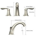 thumbnail image 3 of Bathroom Sink Faucet, 3 Hole Bath Faucet with Stainless Steel Pop Up Drain & Hose, 3 of 7