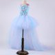 thumbnail image 4 of Vestido de tul con cola larga para niña de las flores, vestido de fiesta de noche para boda para bebé, vestido de princesa de hadas con lazo y cristales para niña, 4 of 5