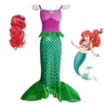 thumbnail image 1 of Disfraz de sirenita para niñas y niños, disfraz de Halloween, vestido de princesa sirena, falda, trajes de fiesta de cumpleaños, 1 of 5