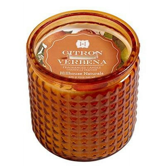 CITRON VERBENA Hillhouse Naturals 15 oz Large Glass 2-Wick Scented Jar Candle