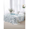 thumbnail image 5 of Blue Octopus Coastal California King Size Flat Sheet, Wrinkleproof & Fadeproof Cooling Flat Bed Sheet Only, Summer Beach Nautical Coral Breathable Soft Bedding Top Sheets 108 x 98 Inches, 5 of 8