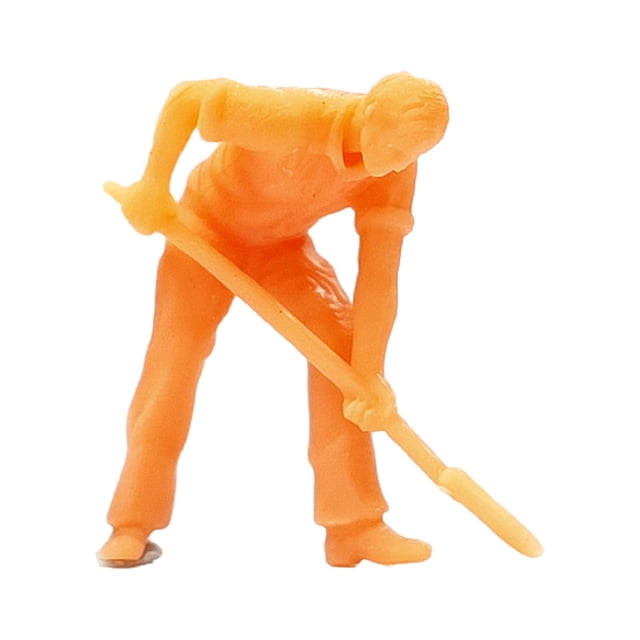 HILABEE Hand Painted 1:64 Scale Diorama Figure Doll S Scale Resin for Layout Decor Train shoveling