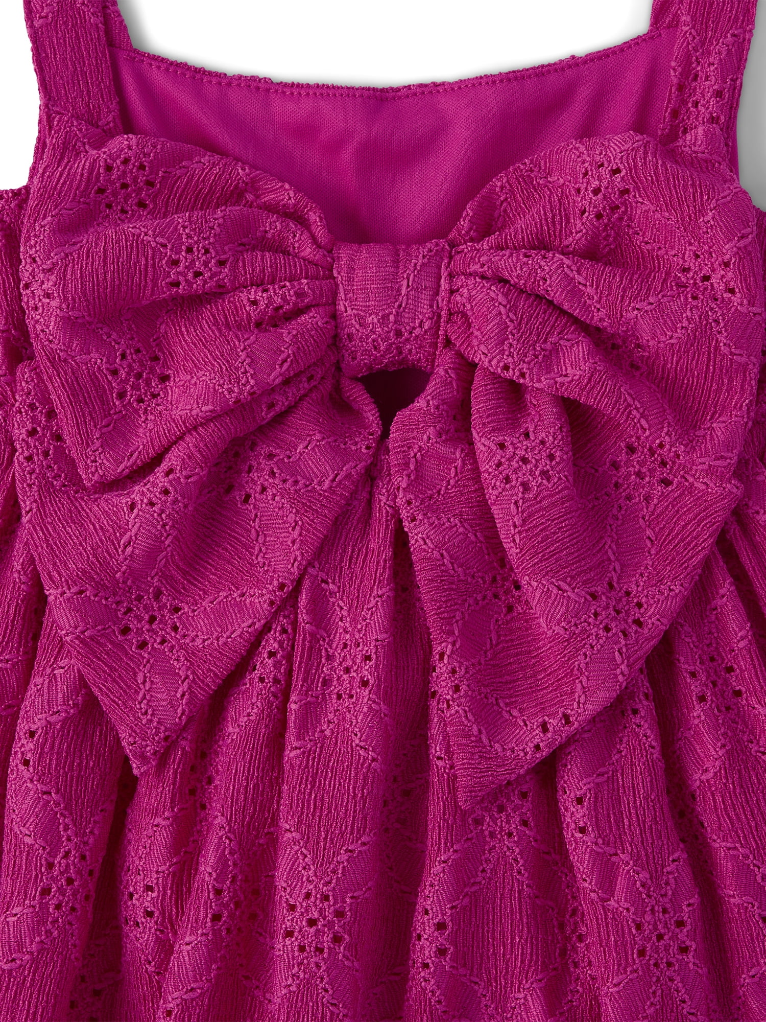 The Children's Place Girls Sleeveless Tiered Eyelet Bow Back Dress, Sizes XS-XXL