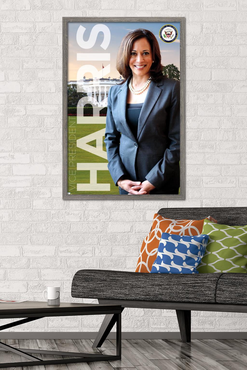 Trends International Kamala Harris - Vice President Wall Poster 24.25" x 35.75" x .75" Barnwood Framed Version