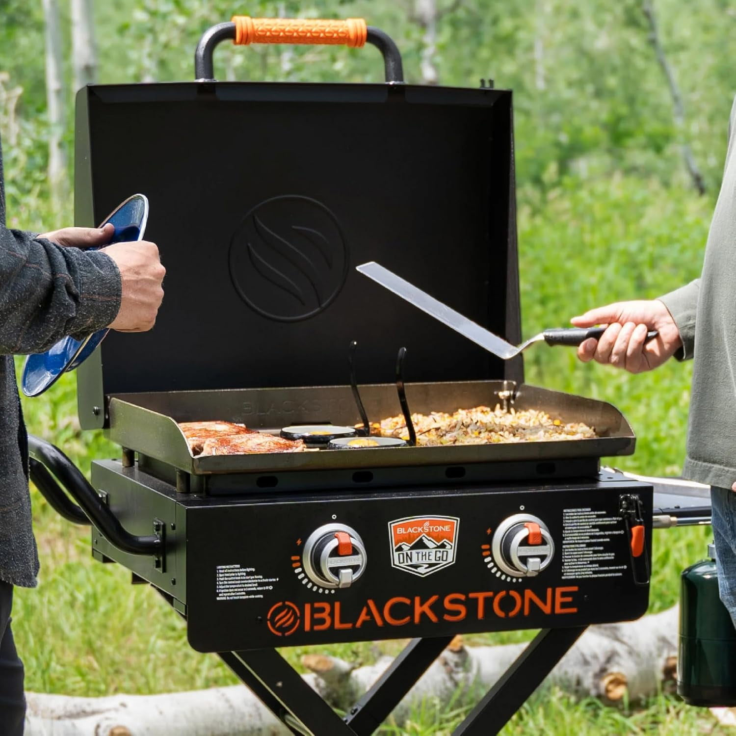 22 Inch Griddle Portable Omnivore Grill with Flexfold Legs, with 22 Inch Griddle Cover for On The Go Flexfold Griddle